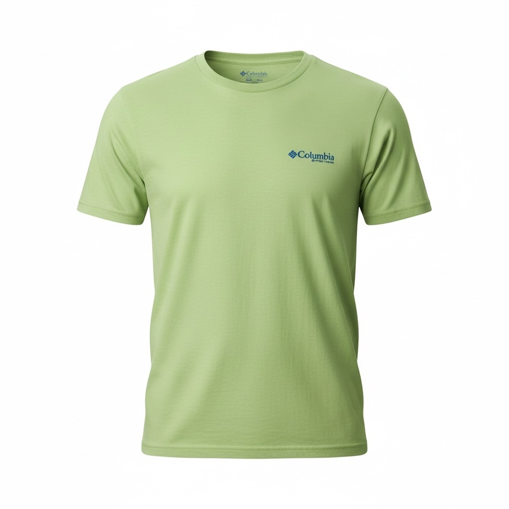 Columbia PFG Men's M Lime Green Marlin Graphic Tee 100% Cotton NWT Fishing